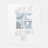 野生の物がある場所 |正方形グラフィック フリースブランケット (正面)