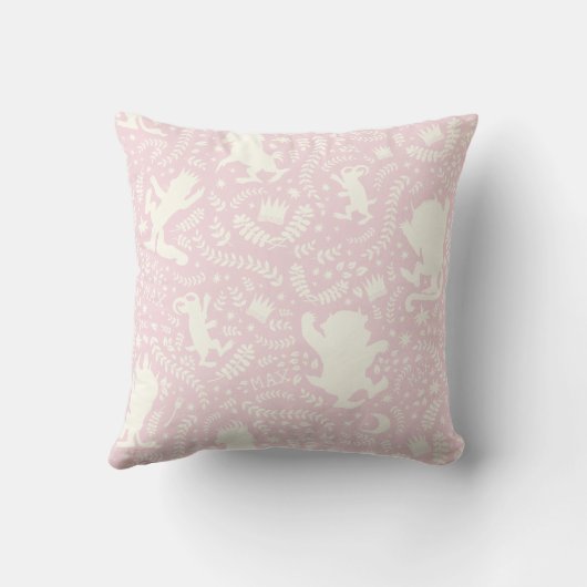 野生の物がピンクの花のパターンを クッション (裏面)