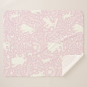 野生の物がピンクの花のパターンを シェルパブランケット (正面(横))