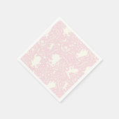 野生の物がピンクの花のパターンを スタンダードカクテルナプキン (角)