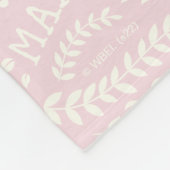 野生の物がピンクの花のパターンを フリースブランケット (角)