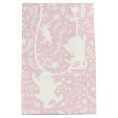 野生の物がピンクの花のパターンを ミディアムペーパーバッグ (正面)