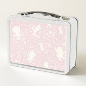 野生の物がピンクの花のパターンを メタルランチボックス (裏面)
