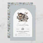 野生の物が存在する場所 |アーチ誕生日 招待状 (正面/裏面)