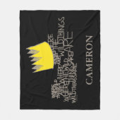 野生の物が存在する場所 |クラウン |名前の追加 フリースブランケット (正面)