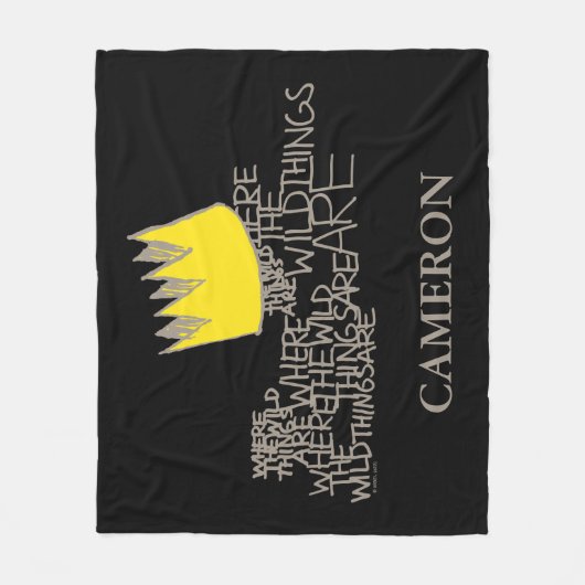 野生の物が存在する場所 |クラウン |名前の追加 フリースブランケット (正面)