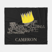 野生の物が存在する場所 |クラウン |名前の追加 フリースブランケット (正面(横))