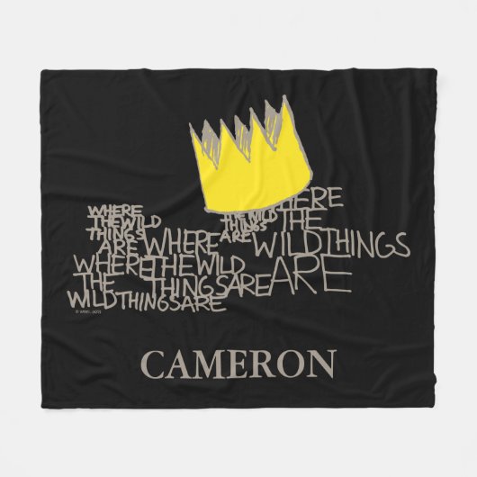 野生の物が存在する場所 |クラウン |名前の追加 フリースブランケット (正面(横))