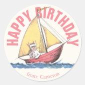 野生の物が存在する場所 |ハッピーバースデー ラウンドシール (正面)