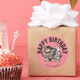 野生の物が存在する場所 |ハッピーバースデー ラウンドシール