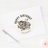 野生の物が存在する場所 |ハッピーバースデー ラウンドシール (封筒)
