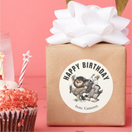 野生の物が存在する場所 |ハッピーバースデー ラウンドシール