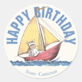 野生の物が存在する場所 |ハッピーバースデー ラウンドシール (正面)