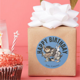 野生の物が存在する場所 |ハッピーバースデー ラウンドシール