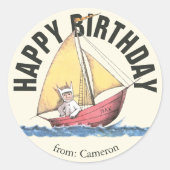 野生の物が存在する場所 |ハッピーバースデー ラウンドシール (正面)