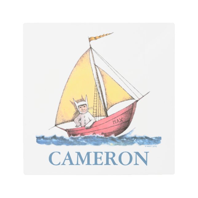 野生の物が存在する場所 |名前の追加 メタルプリント (正面)