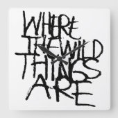 野生の物が存在する場所 |手書き スクエア壁時計 (正面)