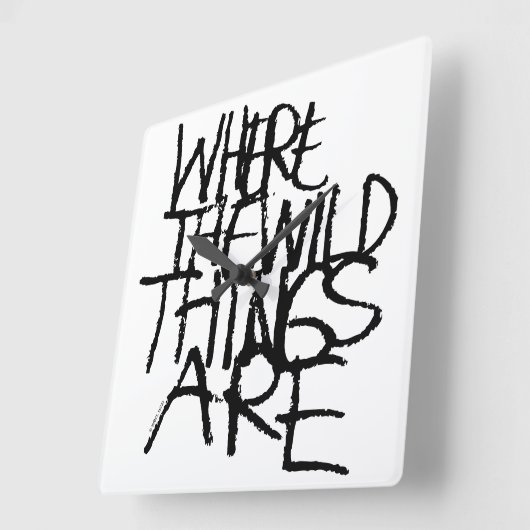 野生の物が存在する場所 |手書き スクエア壁時計 (傾斜)