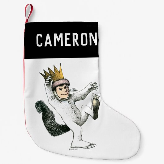 野生の物が存在する場所 |最大 |名前の追加 スモールクリスマスストッキング (正面)