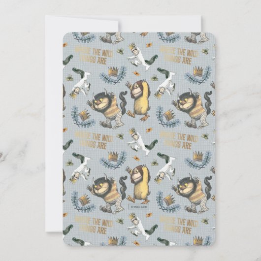 野生の物が存在する場所 |男の子の赤ちゃんシャワー 招待状 (裏面)