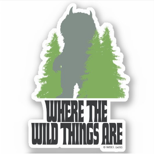 野生の物が存在する場所 |野生のモノと木 シール (正面)