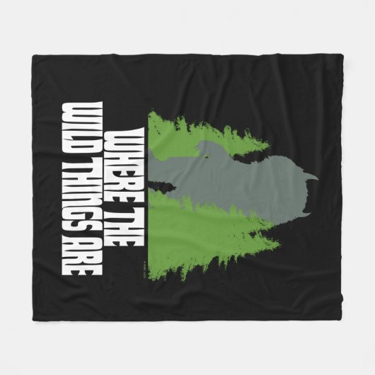 野生の物が存在する場所 |野生のモノと木 フリースブランケット (正面(横))