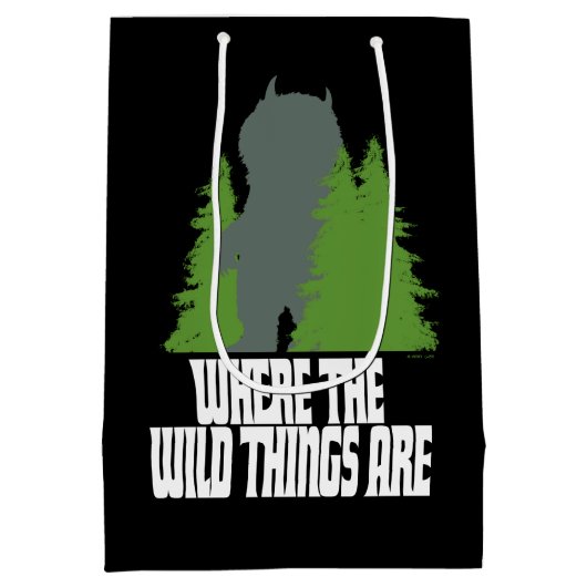 野生の物が存在する場所 |野生のモノと木 ミディアムペーパーバッグ (裏面)