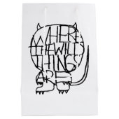 野生の物が存在する場所 |野生のThingスケッチ ミディアムペーパーバッグ (裏面)