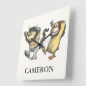 野生の物が存在する場所 | 2つのワイルドなもの スクエア壁時計 (傾斜)