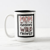 野生の物を育てるママleopardプリント引用文 ツートーンマグカップ (左)