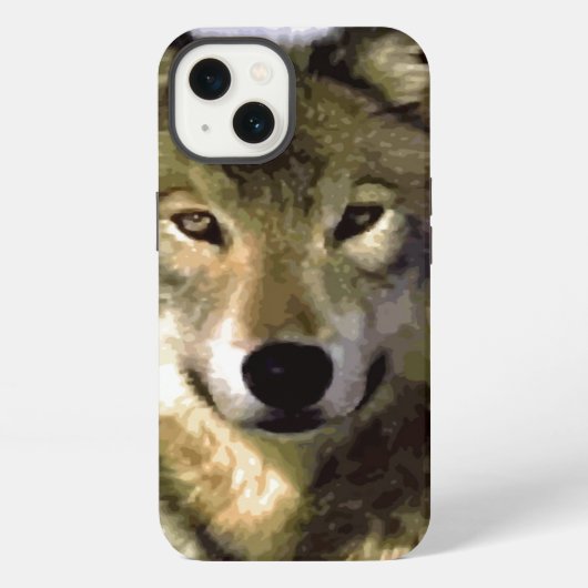 野生の狼の目 iPhoneケース (裏面)