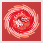 野生の狼の赤い窓が引き付く ウィンドウサイン (シート)