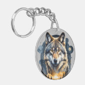 野生の狼の霊2 キーホルダー (正面左)