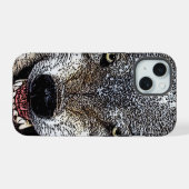 野生の狼 iPhone 15ケース (裏面横)