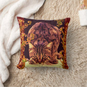 野生の猫の子猫の黄色いフローラ渦巻き クッション (ブランケット)