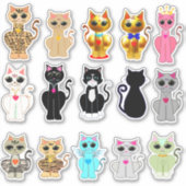 野生の猫の美しいコレクション シール (正面)