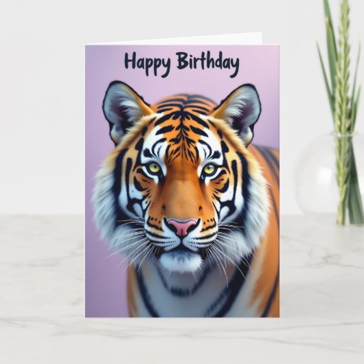 野生の猫の誕生日カード カード (正面)