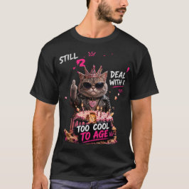 野生の猫の誕生日ネオン・グラフィティデザイン Tシャツ