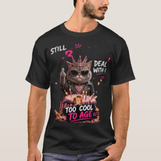 野生の猫の誕生日ネオン・グラフィティデザイン Tシャツ