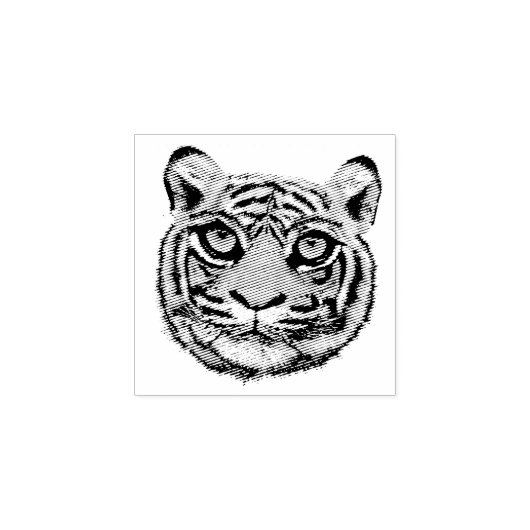 野生の猫の顔 ゴム印 (インプリント)
