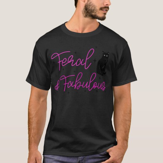 野生の猫アンプフェブリシャス面白い猫の動物 Tシャツ (正面)