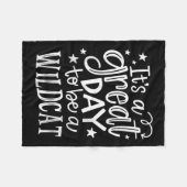 野生の猫素晴らしの学校アニになる日 フリースブランケット (正面(横))