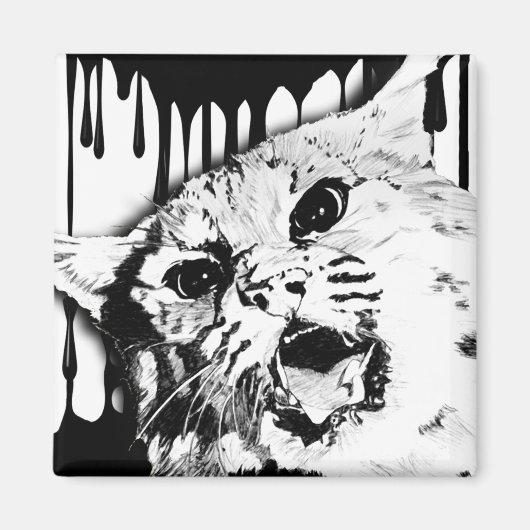 野生の猫 マグネット (正面)