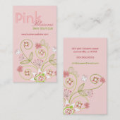 野生の甘いピンクの花の花お洒落フローラ 名刺 (正面/裏面)