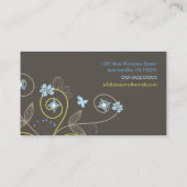 野生の甘い青い花の花お洒落フローラ 名刺 (裏面)