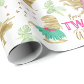 野生の生まれピンクの金ゴールドで金エレガントの恐竜 ラッピングペーパー (ロールコーナー)