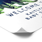 野生の生まれ赤ん坊のシャワーを歓迎するサイン ポスター (角)