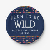 野生の生まれ部族ボホの矢の赤ん坊シャワーになる ペーパープレート (正面)