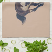 野生の疾走するまだら馬のアメリカのペンキの馬 キッチンタオル (折り畳み)