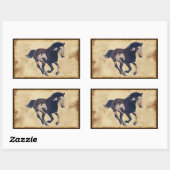 野生の疾走するまだら馬のアメリカのペンキの馬 長方形シール (シート)